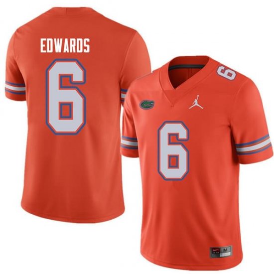 Men's Florida Gators #6 Brian Edwards NCAA Jordan Brand Orange Authentic Stitched College Football Jersey PGP7562FC